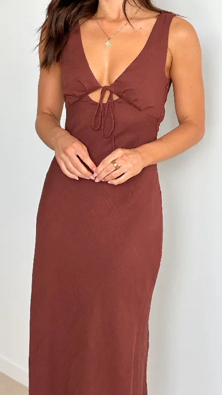 Lola Midi Dress - Chocolate