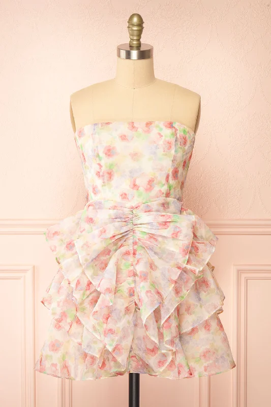 Mastuoka | Strapless Ruffled Short Dress