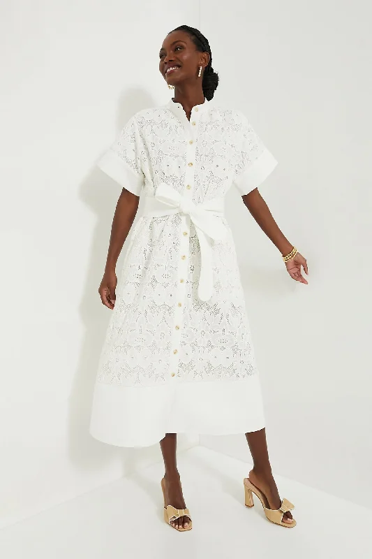 White Eyelet Lace Prescott Dress