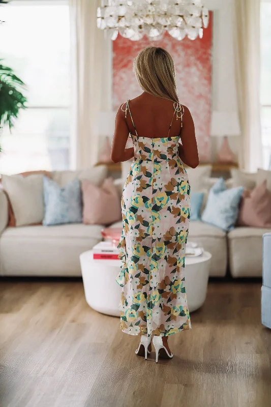 A Vision in Floral Maxi Dress - Green