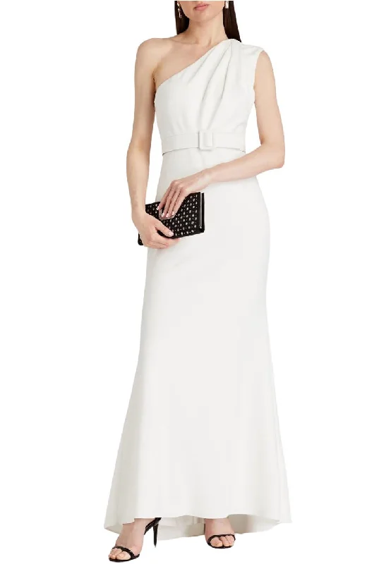 White One Shoulder Belted Gown (US 6)