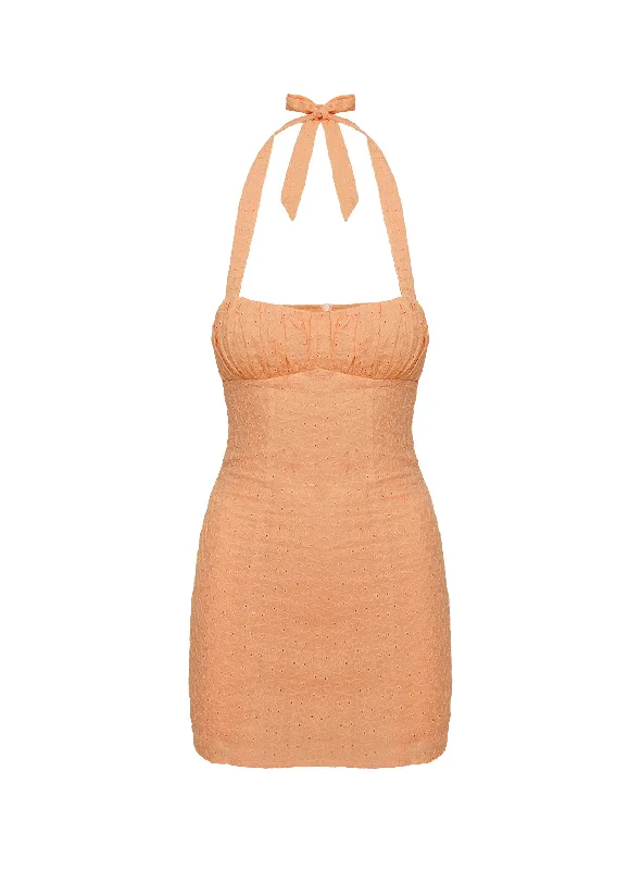 Biller Mini Dress Orange Broderie