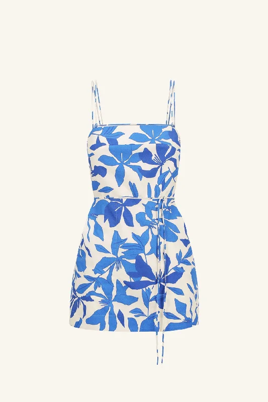 BLEUE OPEN BACK DOUBLE STRAP MINI DRESS