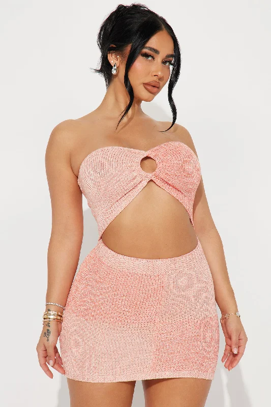 Brianna Knit Mini Dress - Pink/combo