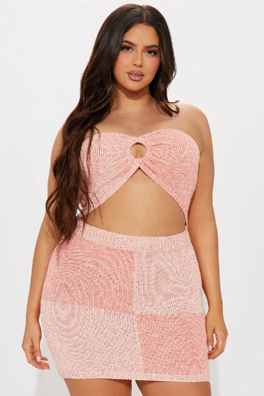 Brianna Knit Mini Dress - Pink/combo