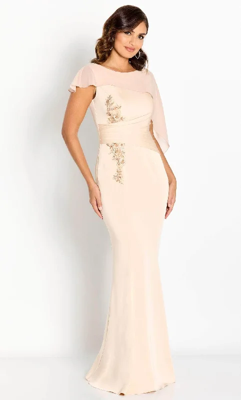 Cameron Blake CB763 - Draped Sleeve Evening Gown