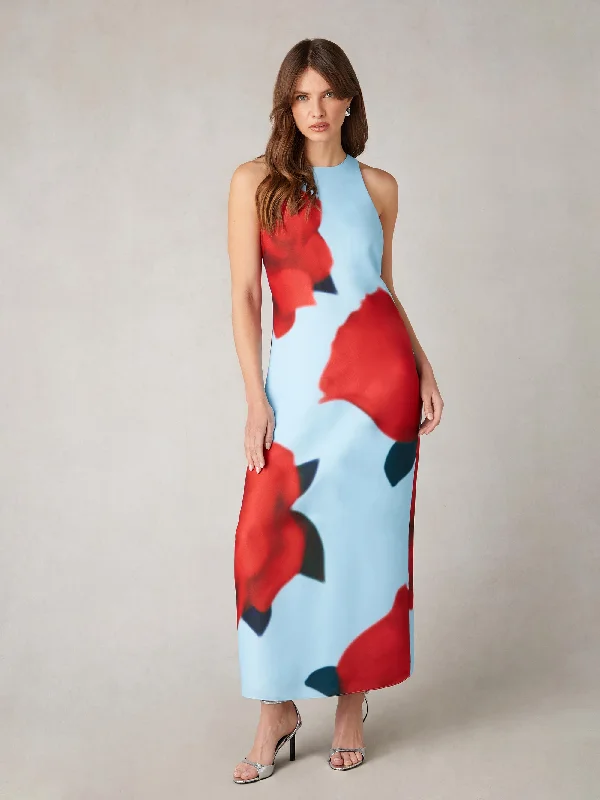 Camilla Red Rose Print Racer Dress