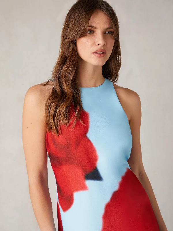 Camilla Red Rose Print Racer Dress