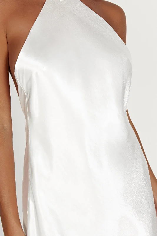 Cartia Bow Halter Micro Mini Dress - White