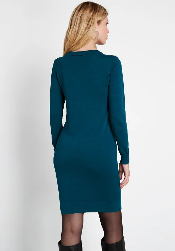 Casual Message Sweater Dress