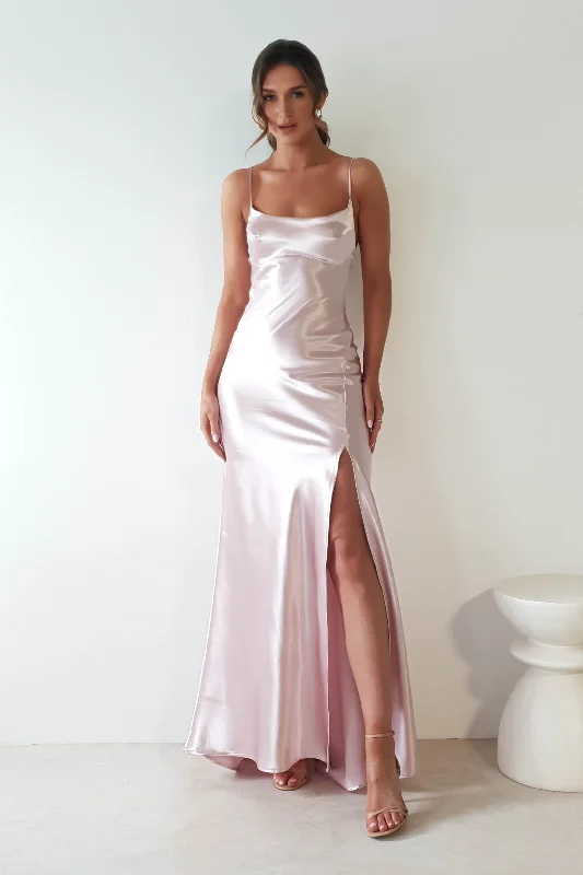 Celinee Satin Maxi Gown | Rose