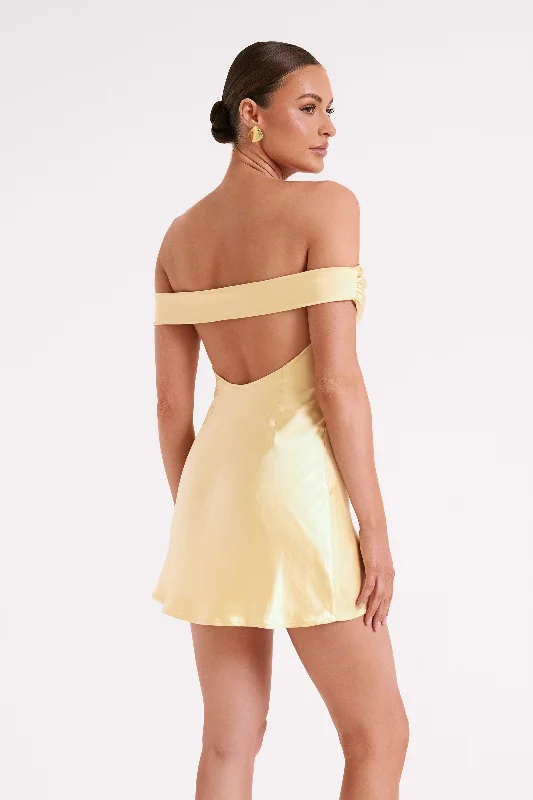 Cher Satin Strapless Mini Dress - Butter