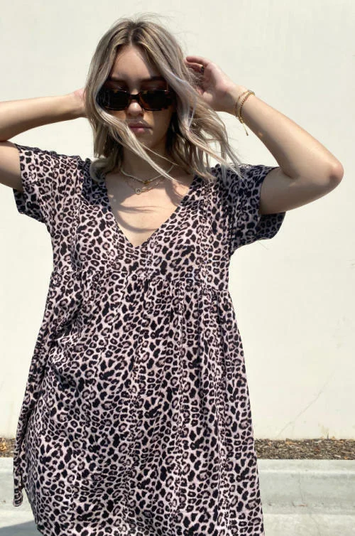 Corrie Leopard Print Romper Dress