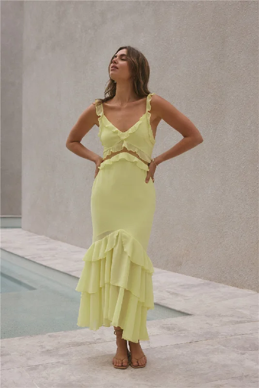 Dance Away Maxi Dress Yellow