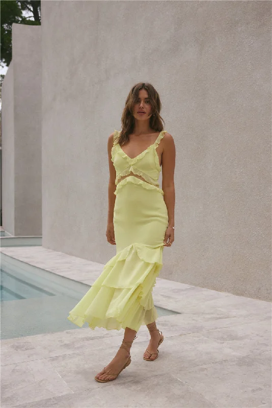 Dance Away Maxi Dress Yellow