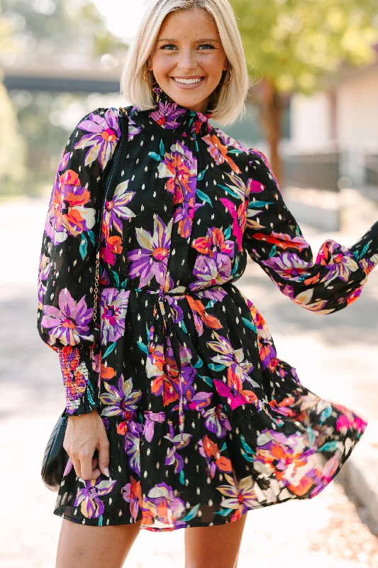 Fate: It's All True Black Floral Dress