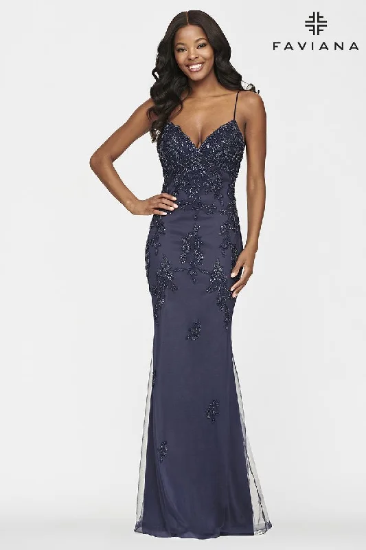 Faviana Long Lace Prom Dress S10633