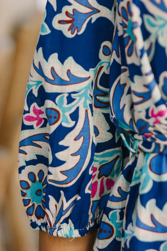 Give Your All Blue Floral Dress