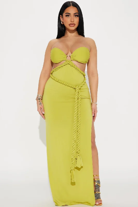 Goddess Mentality Maxi Dress - Chartreuse