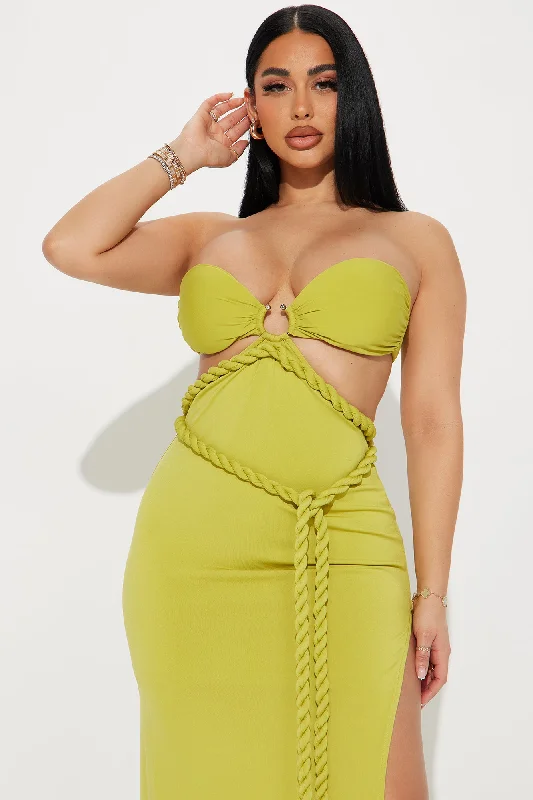 Goddess Mentality Maxi Dress - Chartreuse