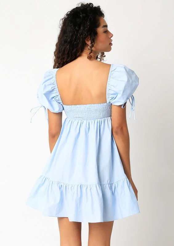 Jessie Light Blue Babydoll Mini Dress