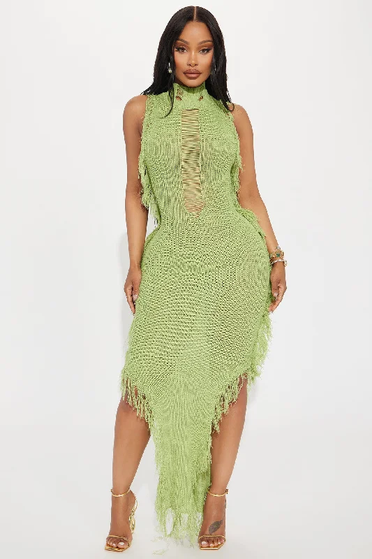 Karina Knit Maxi Dress - Lime