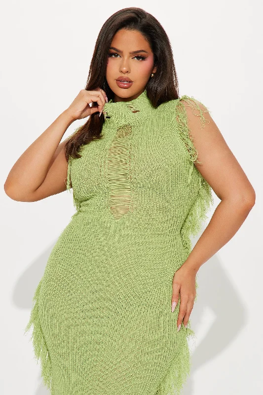 Karina Knit Maxi Dress - Lime