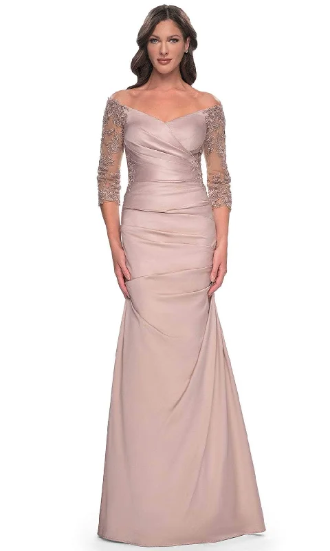 La Femme 30853 - Trumpet Satin Evening Dress