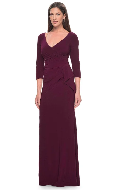 La Femme 30967 - Quarter Sleeve Jersey Evening Dress