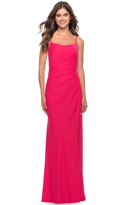 La Femme 31329 - Ruched Matte Evening Dress