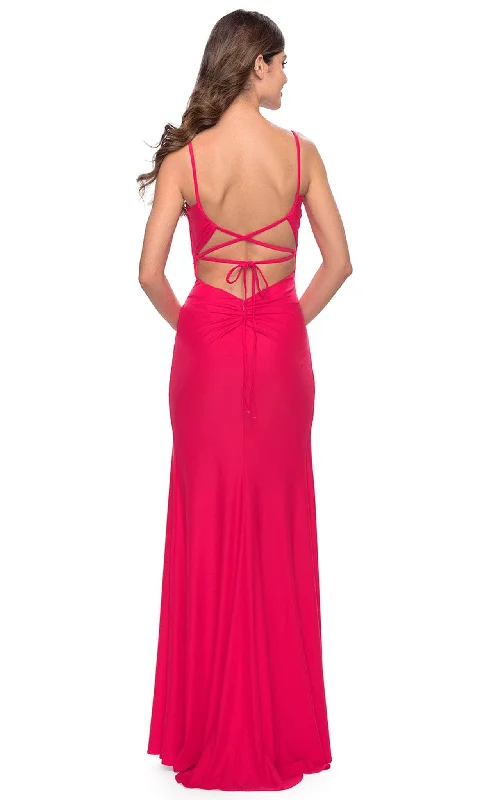 La Femme 31329 - Ruched Matte Evening Dress