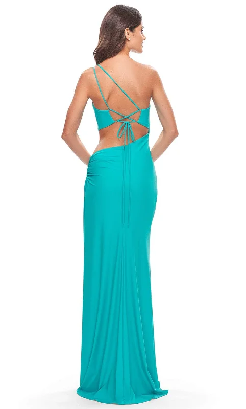 La Femme 31443 - Asymmetric Neckline Long Dress