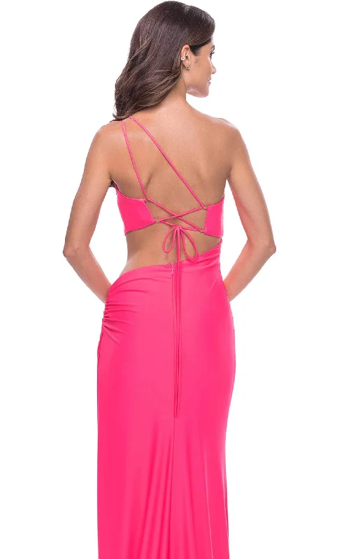 La Femme 31443 - Asymmetric Neckline Long Dress