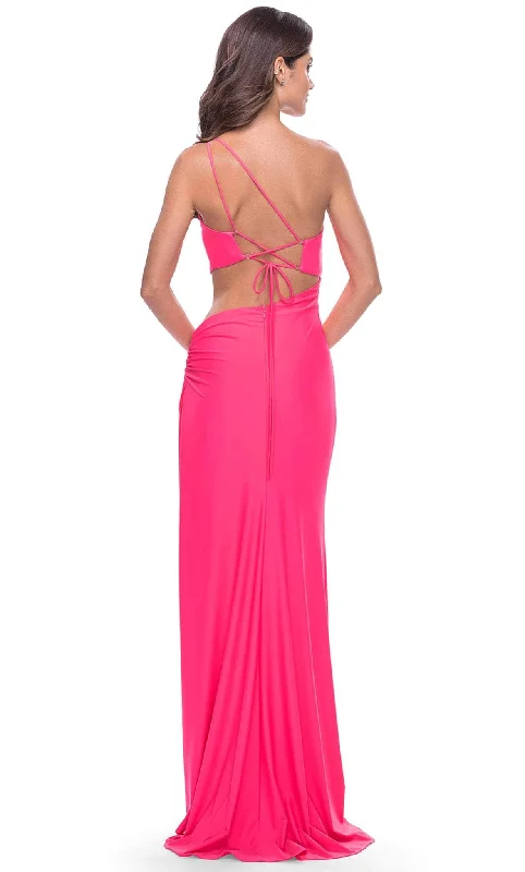 La Femme 31443 - Asymmetric Neckline Long Dress