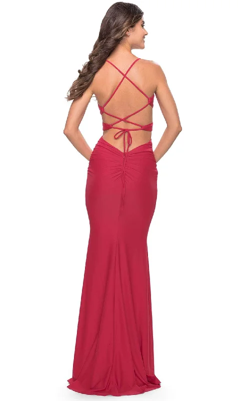 La Femme 31523 - Side Cutout Jersey Long Prom Dress