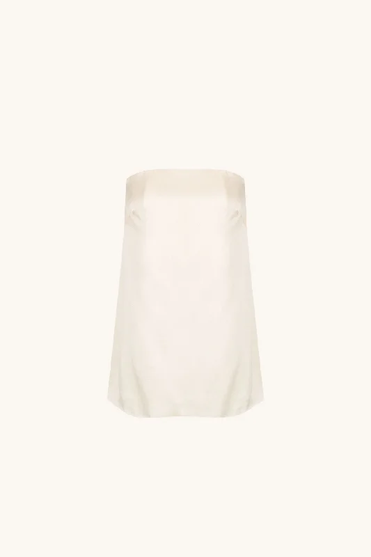 LA LUNE STRAPLESS COLUMN TOP - CREAM