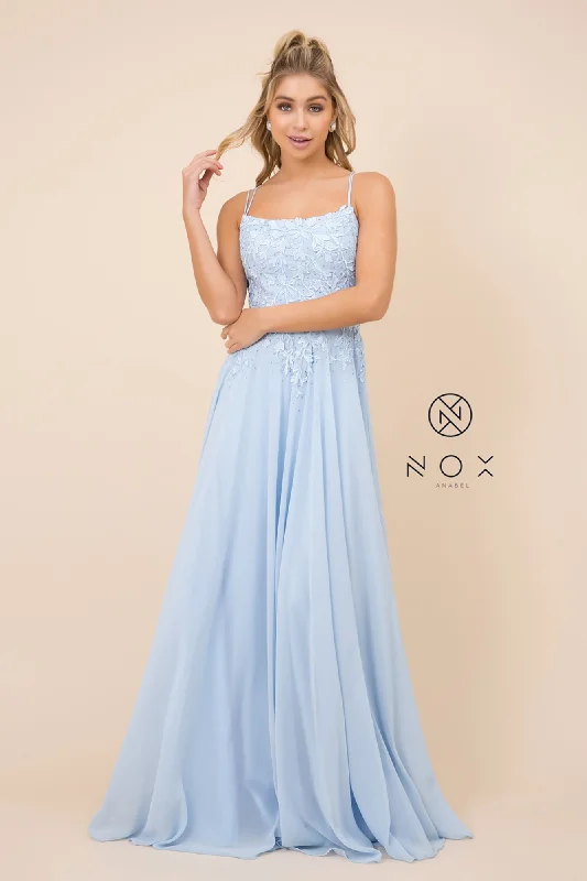 Long Sleeveless Prom Dress With Lace Detailing_C414 BY NARIANNA