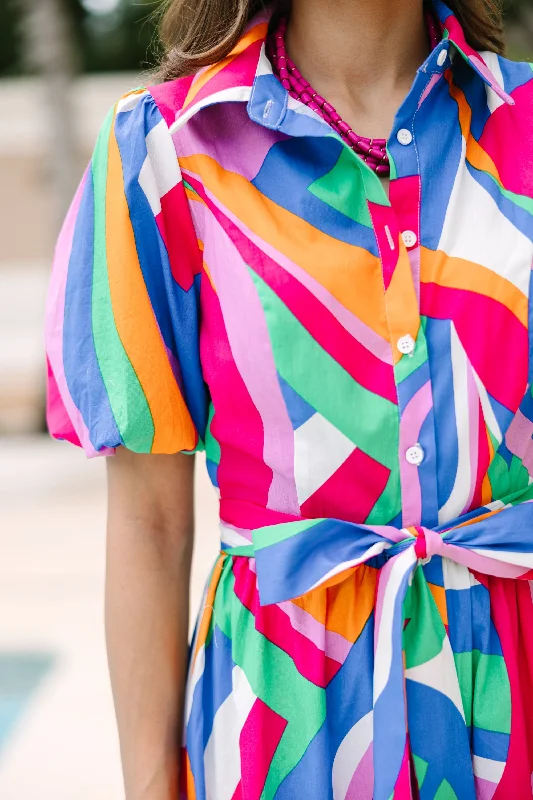 Love Boldly Blue Abstract Dress