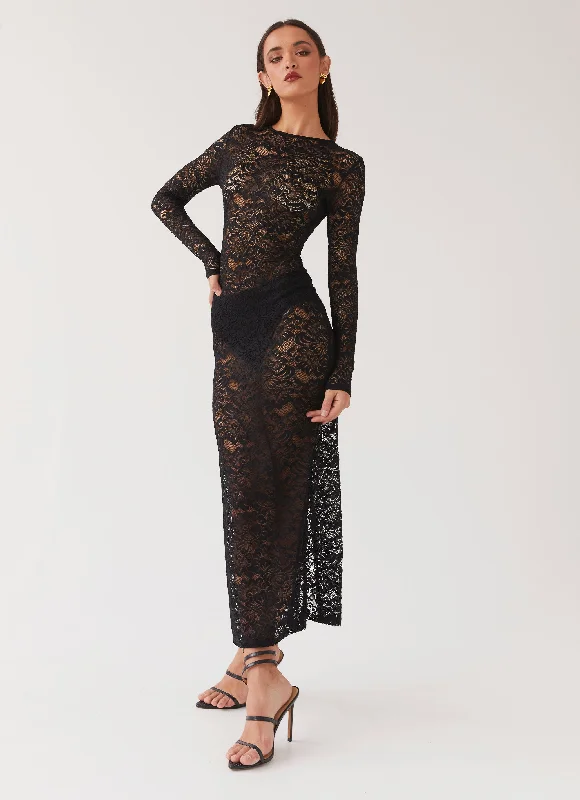 Luella Lace Maxi Dress - Black