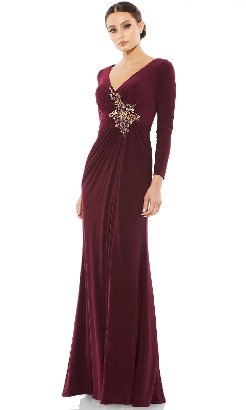 Mac Duggal 68736 - Long Sleeve Ruched Detailed Evening Dress