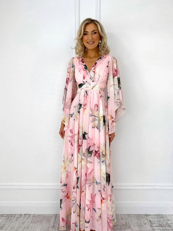 Natalia Maxi Floral Dress with Bell Sleeves