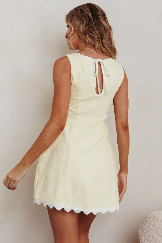 Make You Mine Sleeveless Mini Dress Lemon