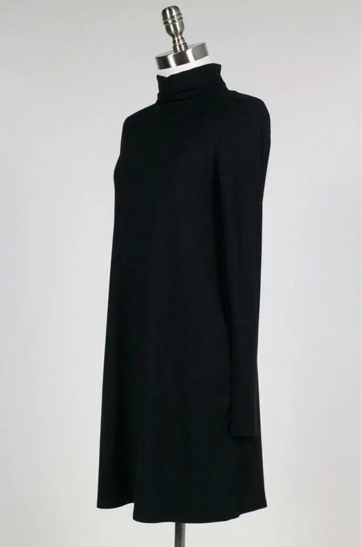 Moment in Time Black Turtleneck Shift Dress