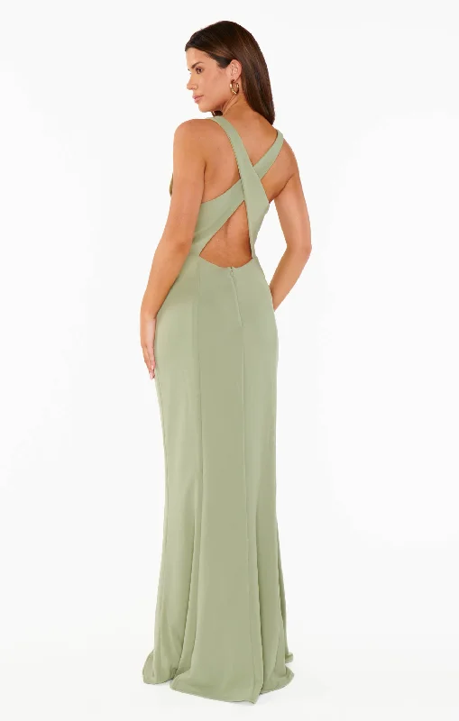 Rachel Maxi Dress ~ Moss Green Stretch