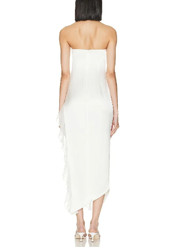 White Strapless Lorelai Midi Dress