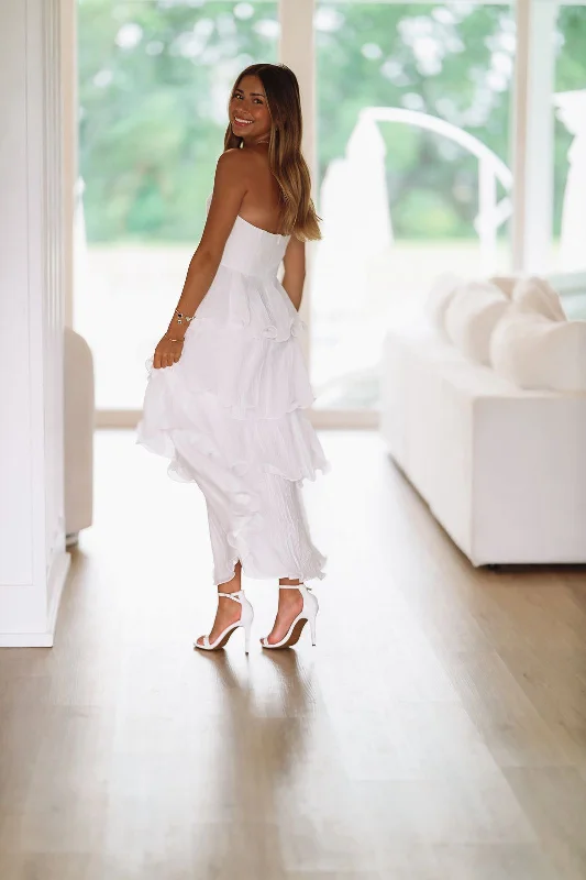 Ruffles of Love Maxi Dress - White