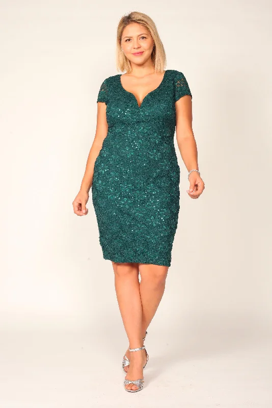 Connected Apparel Short Formal Lace Dress Cocktail