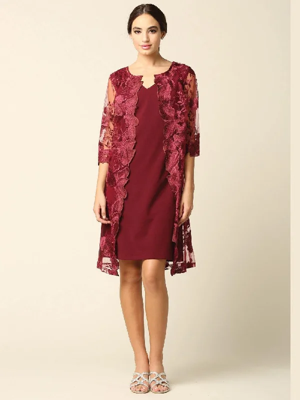 Short Mother of the Bride Chiffon Dress