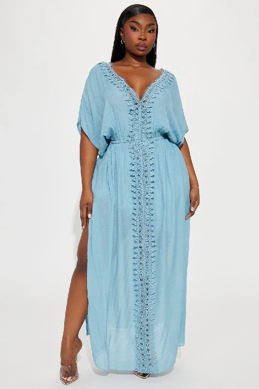 Skylar Kaftan Maxi Dress - Light Blue