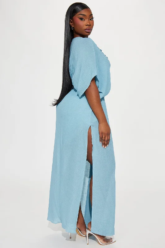 Skylar Kaftan Maxi Dress - Light Blue